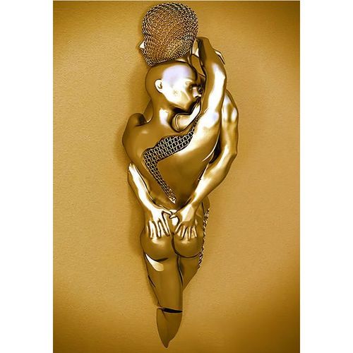 Peinture Sur Toile Hd,Srie De Sculptures Romantiques De Luxe En Mtal Dor,Images Murales Imprimes,Dcoration De La Maison