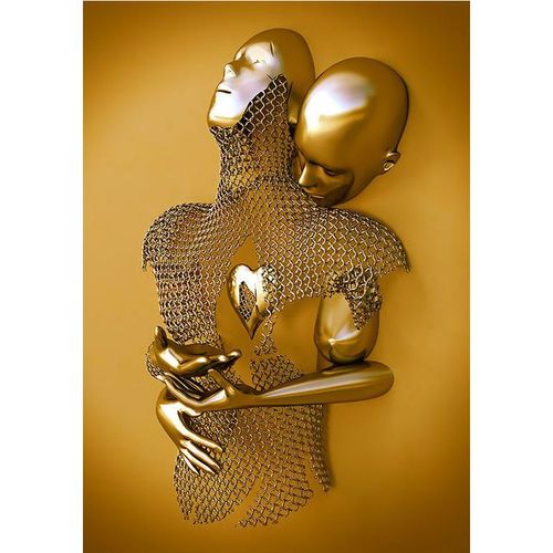 Peinture Sur Toile Hd,Srie De Sculptures Romantiques De Luxe En Mtal Dor,Images Murales Imprimes,Dcoration De La Maison