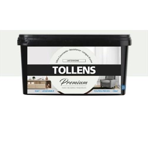 Peinture Tollens Premium Murs  Boiseries Et Radiateurs Lait D'avoine Mat 2 5l