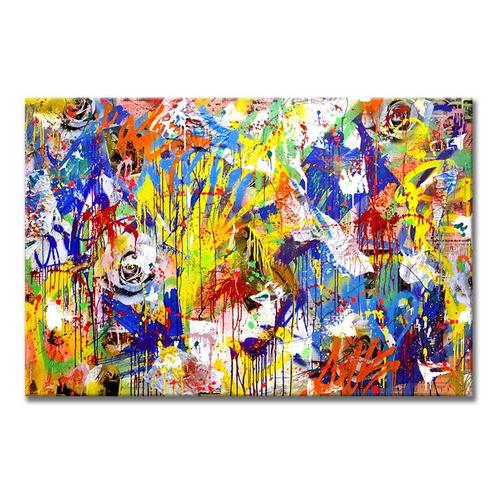 Peintures  L'huile Sur Toile Avec Fleurs Abstraites, Impression Hd Sur Toile, Images Dcoratives D'art Mural Moderne Pour Maison, Salon, Dcor Mural Sans Cadre 40x50cm No Frame