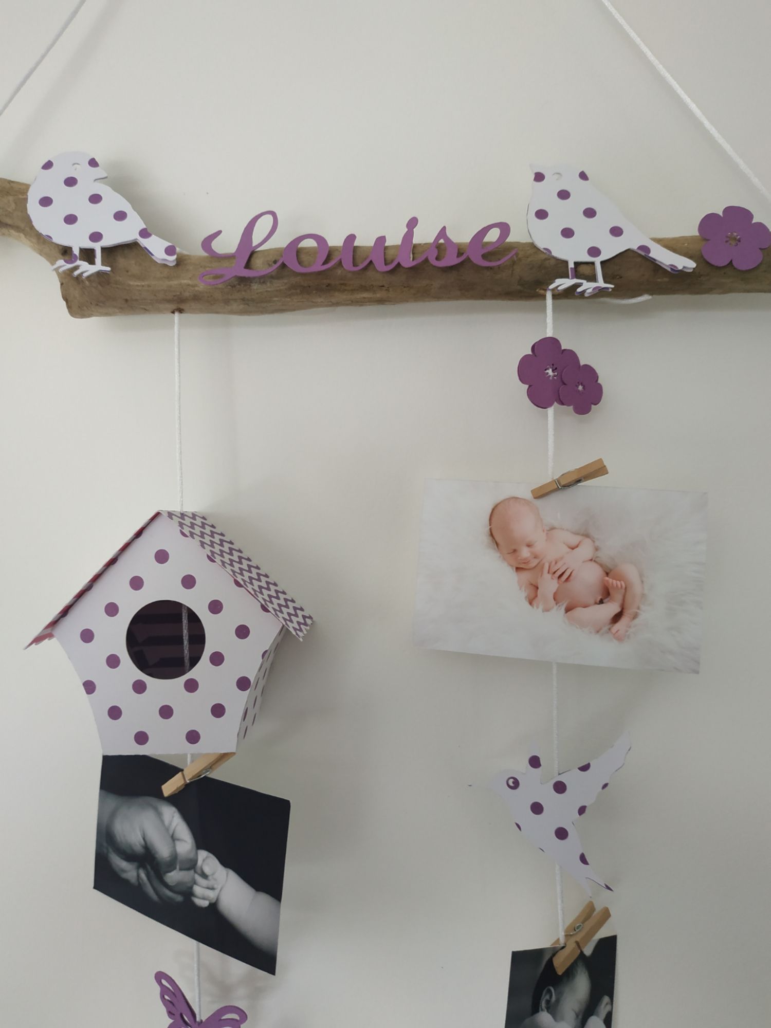 Pele Mele Mobile Porte Photos Bois Flotte Idee Cadeau Naissance Bebe Rakuten