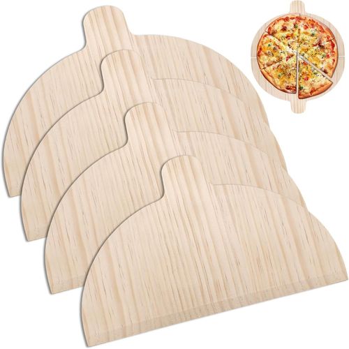 Pelle  Pizza Bois 4 Pices,Planche Pizza,Planche  Tarte Flambe,Palette  Pizza En Bois Pour Pizzas Et Pains Faits Maison,28 X 17 Cm