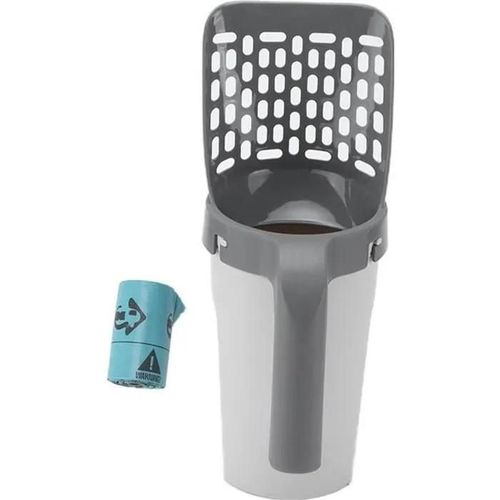Pelle Litiere Chat Lapin Avec Support Ramasse Crotte Reservoir Fine Ferm Grande Taille Ouverture Dessus Poubelle Voyage En Stock
