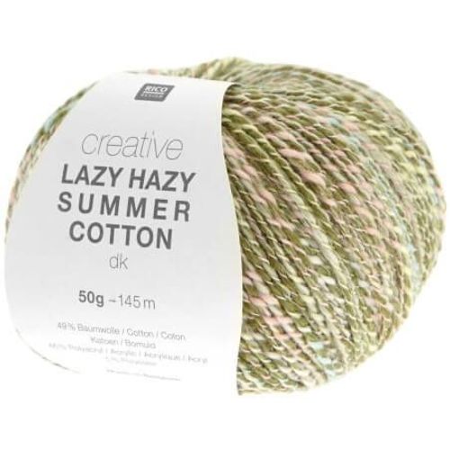 Pelote De Coton  Tricoter Creative Lazy Hazy Summer Cotton - Rico Design 32 Vert Olive