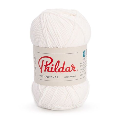 Pelote De Coton Phildar - Phil Cabotine 3 - 40g : Douceur Et Lgret Au Rendez-Vous ! Craie Ecru