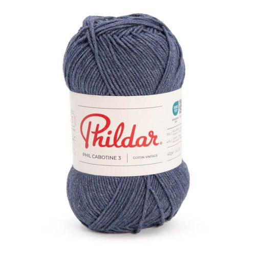 Pelote De Coton Phildar - Phil Cabotine 3 - 40g : Douceur Et Lgret Au Rendez-Vous ! Indigo Bleu