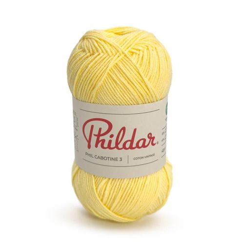 Pelote De Coton Phildar - Phil Cabotine 3 - 40g : Douceur Et Lgret Au Rendez-Vous ! Jaune Ple