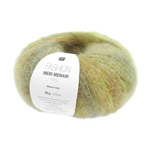 Pelote De Laine Et Mohair Fashion Meri Mohair Print - Douceur Luxueuse, Effet Ray & Finition Vaporeuse - Rico Design. Color : 01 Citron Vert