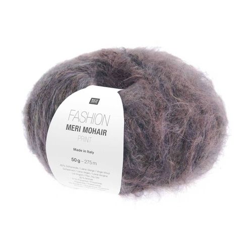 Pelote De Laine Et Mohair Fashion Meri Mohair Print - Douceur Luxueuse, Effet Ray & Finition Vaporeuse - Rico Design. Color : 07 Violet Fum