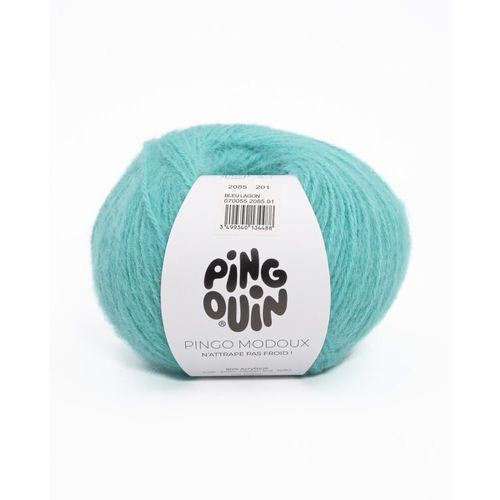 Pelote De Laine Et Mohair Pingo Modoux - Douceur Et Style Runis - Pingouin Bleu Lagon