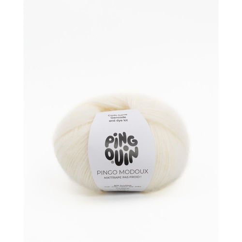 Pelote De Laine Et Mohair Pingo Modoux - Douceur Et Style Runis - Pingouin Ecru