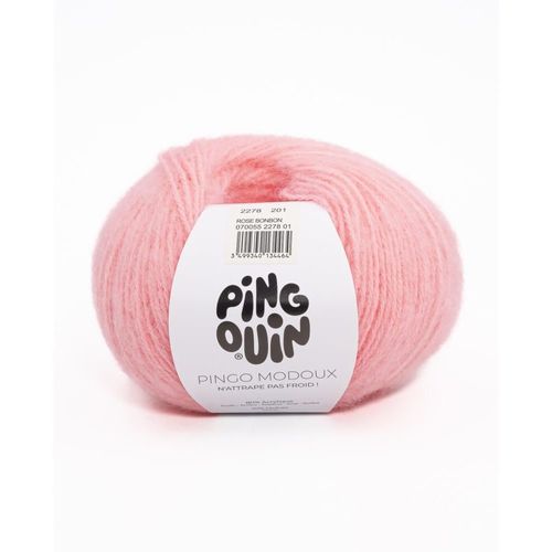 Pelote De Laine Et Mohair Pingo Modoux - Douceur Et Style Runis - Pingouin Rose Bonbon