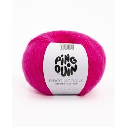 Pelote De Laine Et Mohair Pingo Modoux - Douceur Et Style Runis - Pingouin Rose Vif