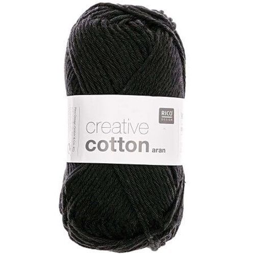 Pelotes De Fil  Tricoter Creative Cotton Aran De Rico Design - Laissez Libre Cours  Votre Crativit Avec Douceur Et Style ! 90 Noir
