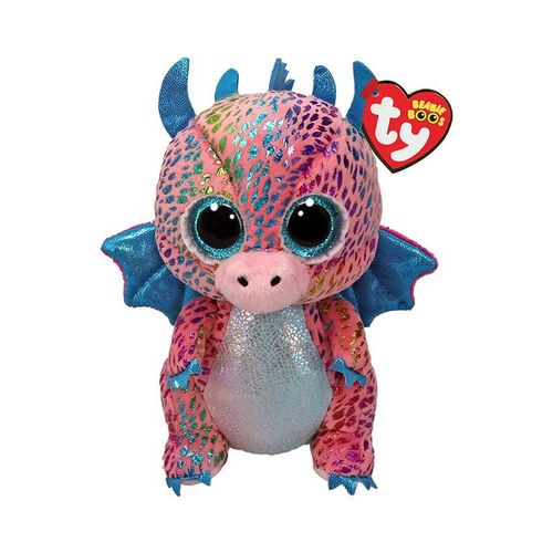 Peluche Beanie Bellies Flint Le Dragon - Rose