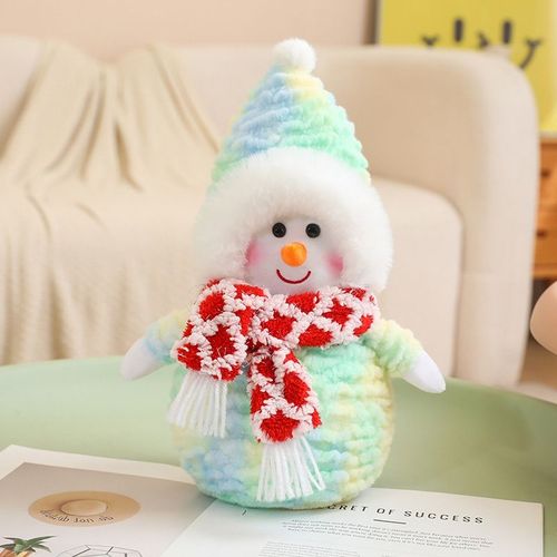 Peluche Bonhomme De Neige De Nol, Jolie charpe, Poupe Elfe Bonhomme De Neige, Cadeau De Nol Pour Enfants charpe  Carreaux Bonhomme De Neige Vert - 35 Cm