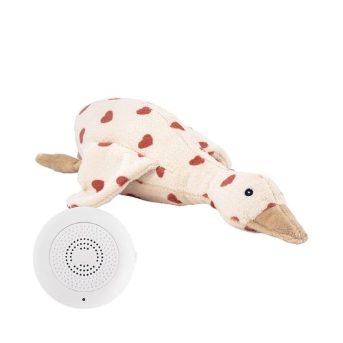 Peluche Bruits Blancs Rechargeable Liva L'oie Beige Coeurs - Edition Limite