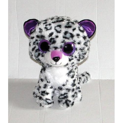 Peluche Chat Gris Noir Yeux Mauve Ty Beanie Boo's