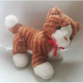 Peluche Doudou Chat Tigre Roux Et Blanc Rakuten