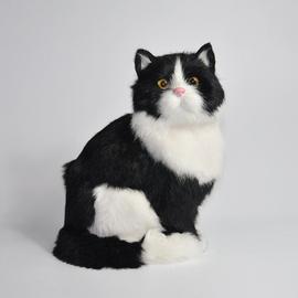 Peluche Chat noir et blanc, 18 cm - Authentic Peluches