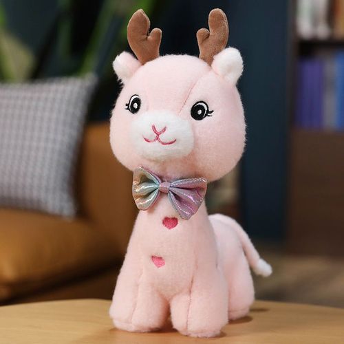 Peluche girafe mignonne du zoo, poupe debout, amour, cerf, griffe, machine, poupe fminine Rose-30cm