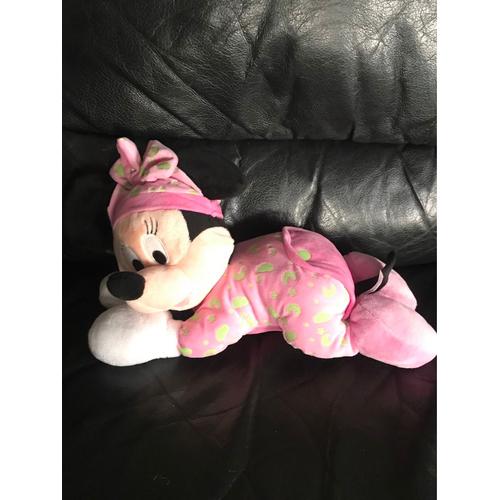 Peluche Minnie Disney Nicotoy Allong Pyjama Rose Phosphorescent Lune 30 Cm