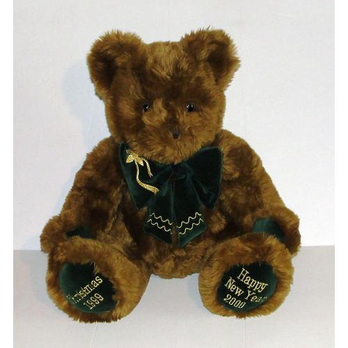 Peluche Ours Christmas 1999 Happy New Year 2000 Noel Model Assis 41 Cm Vanaf