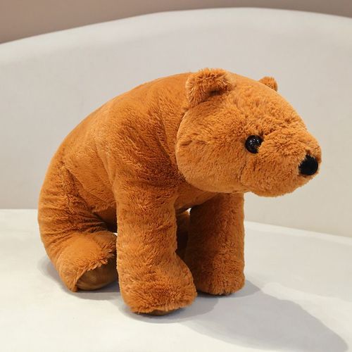Peluche panda mignon assis, poupe ours polaire, grande machine  saisir, cadeau Ours polaire brun fonc assis - Petit modle : longueur 40 cm, poids 0,45 kg