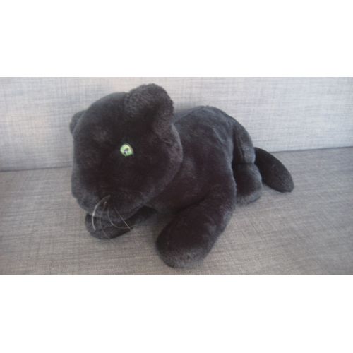 Peluche Panthre Noir Aux Yeux Verts 57 Cm