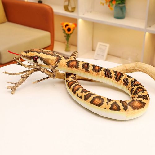 Peluche Python, Ornements, Zodiaque, Serpent, Anne, Mascotte, Poupe, Poupe De Chiffon Jaune-1,2 M (0,195 Kg)