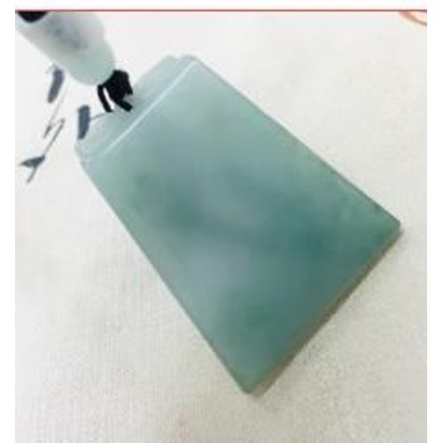 Pendentif Amulette En Jade meraude Naturel, Sculpt  La Main, Deux Tons, Avec Collier Simple, Chane De Pull Pour Hommes Et Femmes