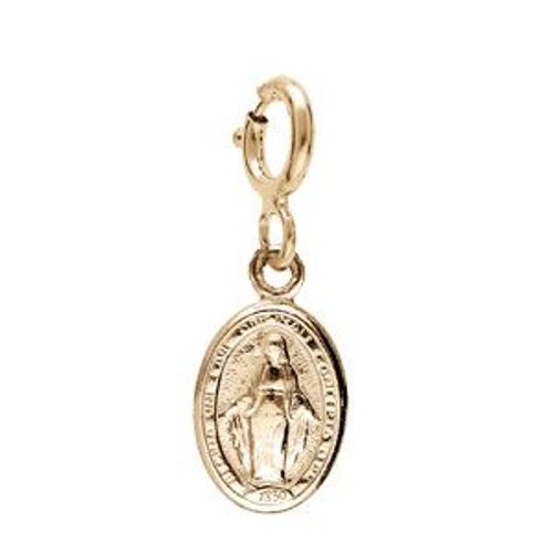 Pendentif Argent Et Dorure Jaune Miraculeuse Avec Anneau Ressort