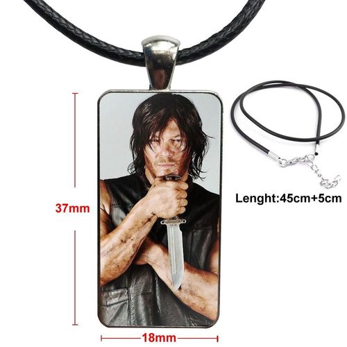Pendentif Cabochon En Verre Fait  La Main Pour Filles, Collier Rectangle  La Mode, Daryl Dixon Wings Make The Walking Dead