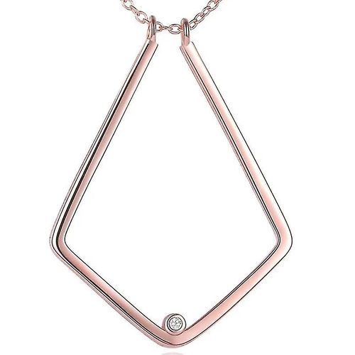 Pendentif Chane De Clavicule En Forme D'ventail Collier Minimaliste En Forme De U Pour Femme Or Rose 1