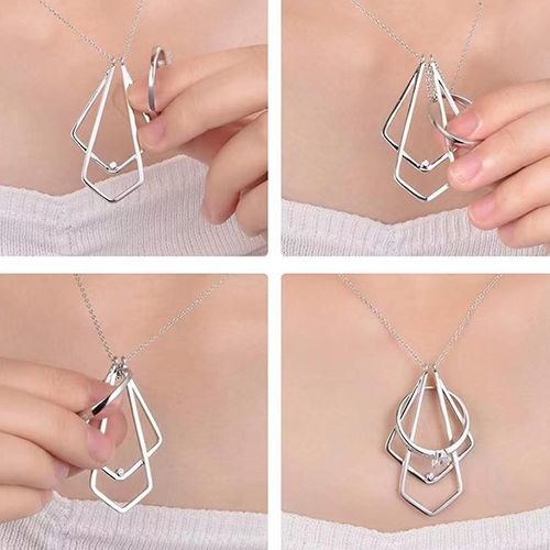 Pendentif Chane De Clavicule En Forme D'ventail Collier Minimaliste En Forme De U Pour Femme Or Rose 3