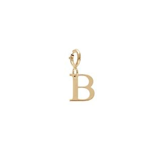 Pendentif Charms Argent Et Dorure Jaune Initiale B Avec Anneau Ressort