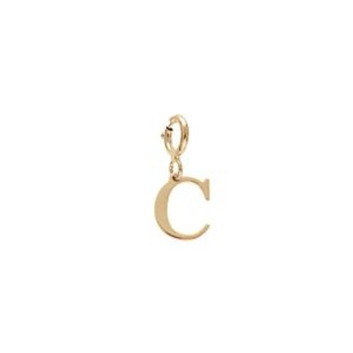 Pendentif Charms Argent Et Dorure Jaune Initiale C Avec Anneau Ressort