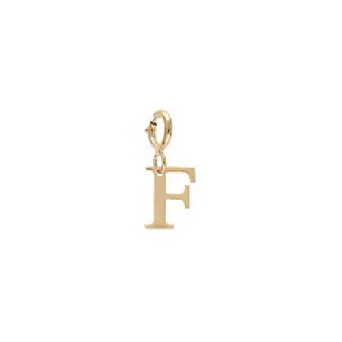 Pendentif Charms Argent Et Dorure Jaune Initiale F Avec Anneau Ressort