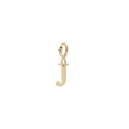Pendentif Charms Argent Et Dorure Jaune Initiale J Avec Anneau Ressort
