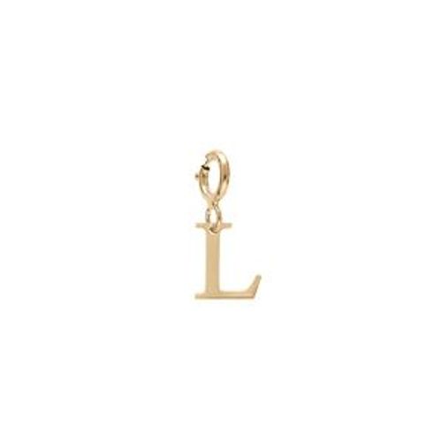 Pendentif Charms Argent Et Dorure Jaune Initiale L Avec Anneau Ressort