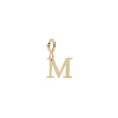 Pendentif Charms Argent Et Dorure Jaune Initiale M Avec Anneau Ressort