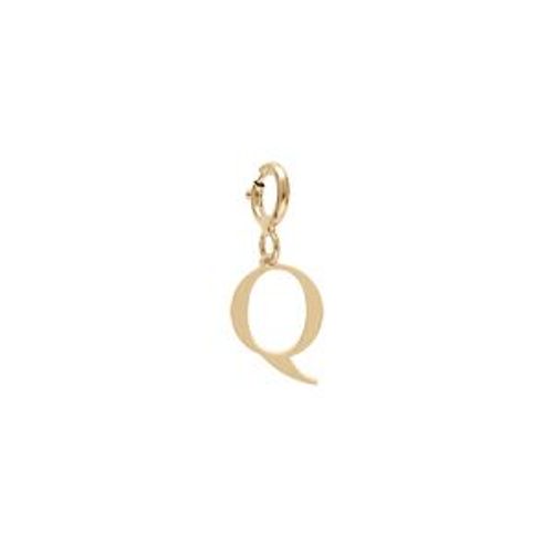 Pendentif Charms Argent Et Dorure Jaune Initiale Q Avec Anneau Ressort