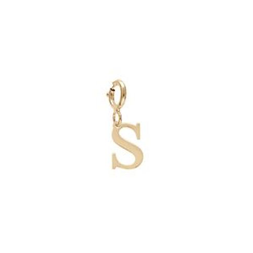 Pendentif Charms Argent Et Dorure Jaune Initiale S Avec Anneau Ressort