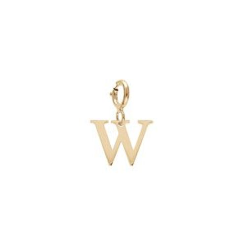 Pendentif Charms Argent Et Dorure Jaune Initiale W Avec Anneau Ressort