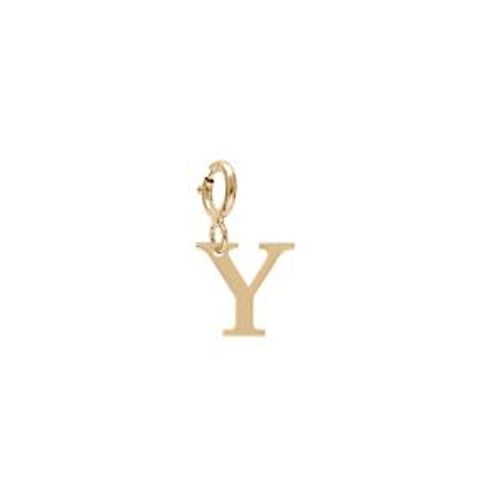 Pendentif Charms Argent Et Dorure Jaune Initiale Y Avec Anneau Ressort