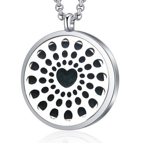 Pendentif D'aromathrapie En Acier Inoxydable, Mdaillon De Parfum Ouvert Diffuseur D'huile Essentielle Collier Bijoux Accessoires De Mode Pour Femmes