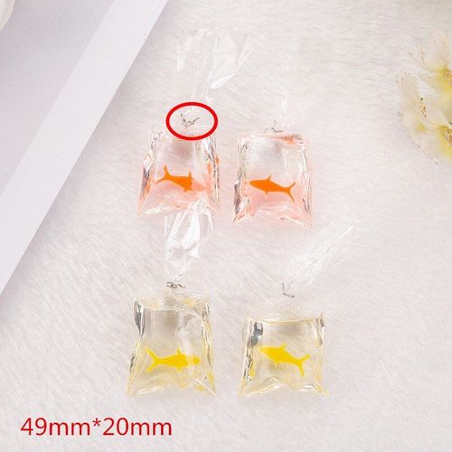 Pendentif De Boucle D'oreille En Rsine De Poisson Rouge, Breloque De Poisson Dans Sac D'eau, Bijoux Pendentif De Collier Pour Boucles D'oreilles, Pices De Porte-Cls Diy 10 Pices