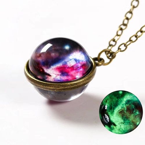 Pendentif Double Face De La Nbuleuse, Collier En Verre, Image Artistique, Fait  La Main, Dclaration De L'univers, Plante, Bijoux Pour Femmes