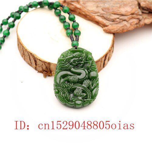 Pendentif Dragon Chinois En Jade Vert Naturel, Collier De Perles, Breloque  La Mode, Bijoux Amulette Sculpte, Cadeaux Pour Femmes Et Hommes