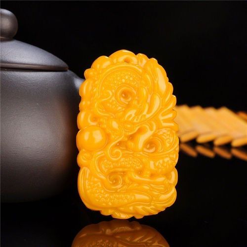 Pendentif Dragon Du Zodiaque En Jade Jaune Naturel Sculpt  La Main, Bijoux Pour Hommes Et Femmes, Collier Jaune Orange